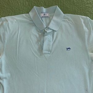 Southern Tide Mens Skipjack Polo  Light Blue EUC